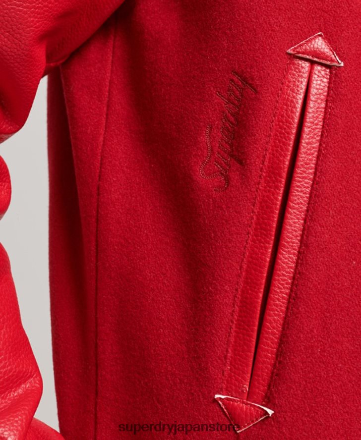 ヴィンテージカレッジバーシティボンバージャケット 男性 Superdry 衣類 赤 2J62PZ1013