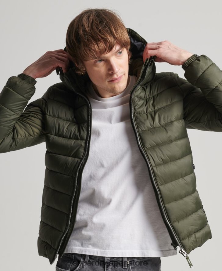 フード付きクラシックパファージャケット 男性 Superdry 衣類 カーキ 2J62PZ1016