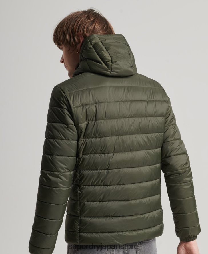 フード付きクラシックパファージャケット 男性 Superdry 衣類 カーキ 2J62PZ1016