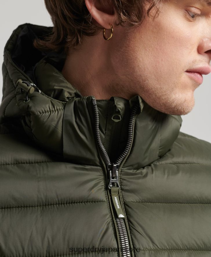 フード付きクラシックパファージャケット 男性 Superdry 衣類 カーキ 2J62PZ1016