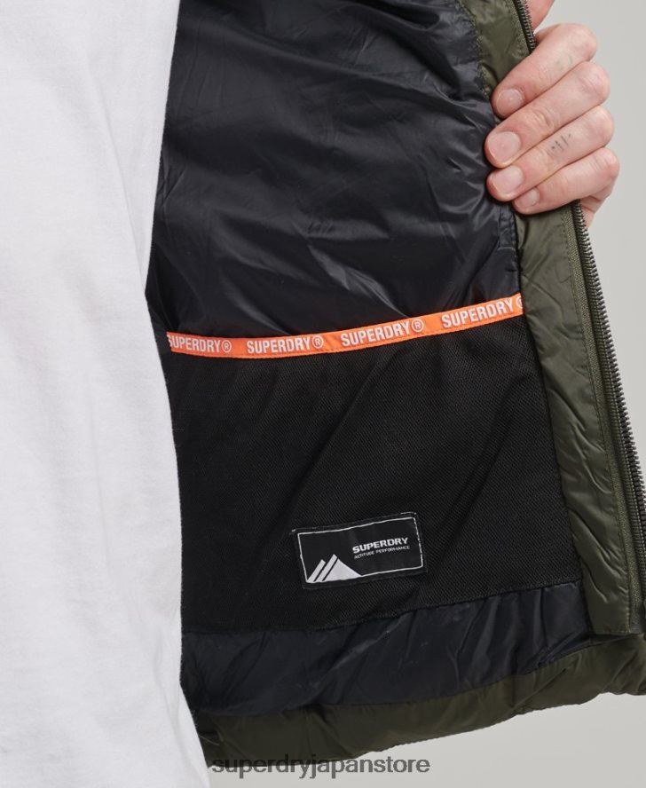 フード付きクラシックパファージャケット 男性 Superdry 衣類 カーキ 2J62PZ1016