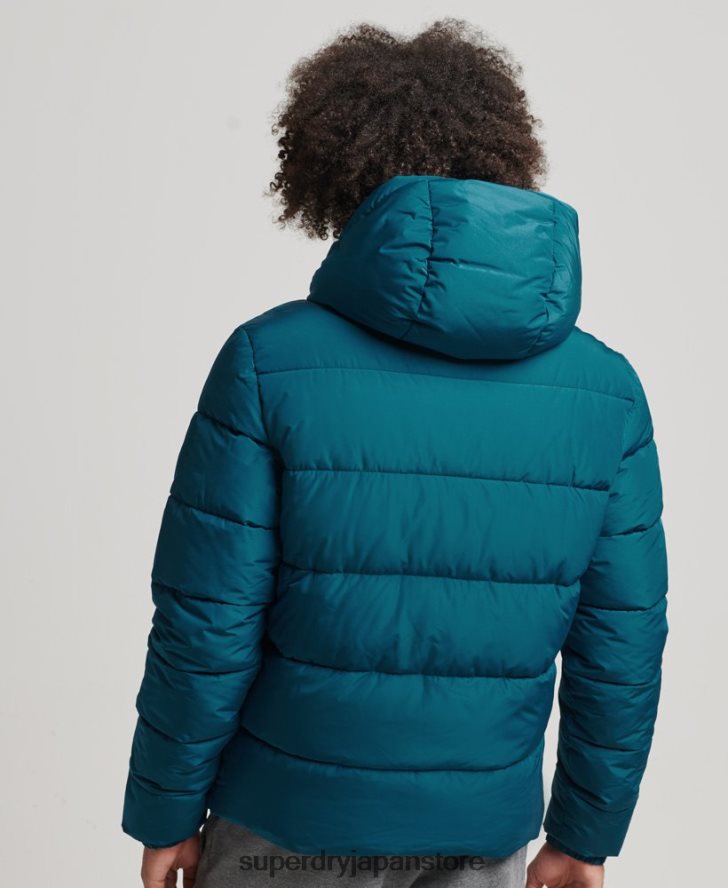 スポーツパファーフード付きジャケット 男性 Superdry 衣類 青 2J62PZ1018