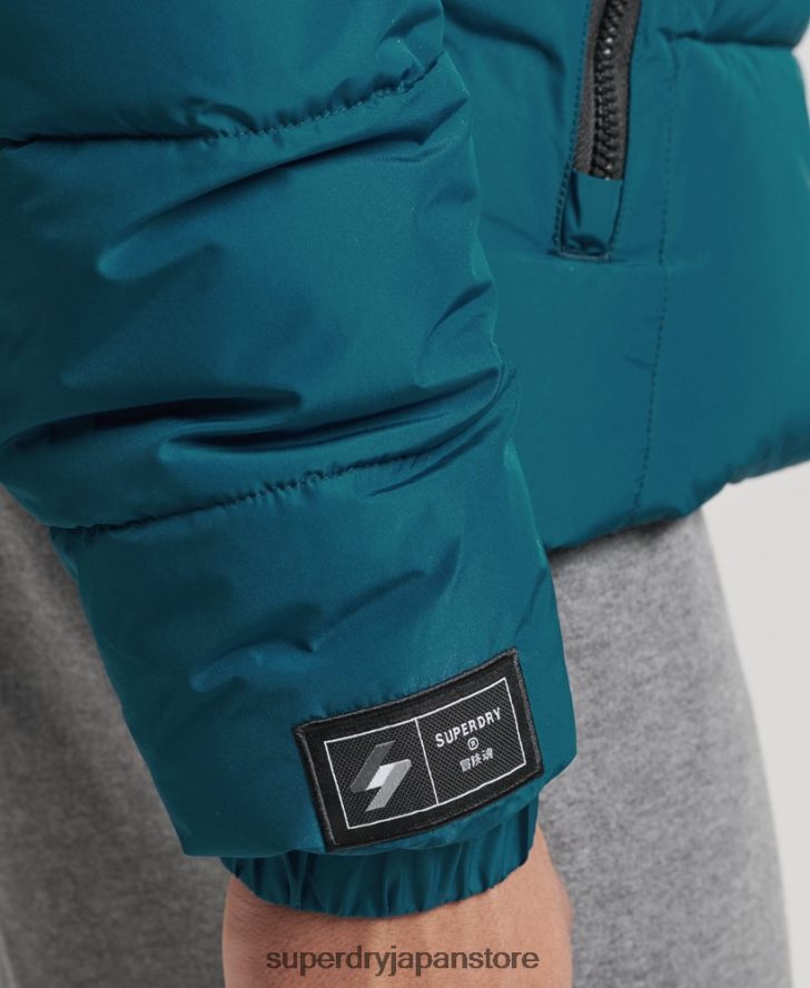 スポーツパファーフード付きジャケット 男性 Superdry 衣類 青 2J62PZ1018
