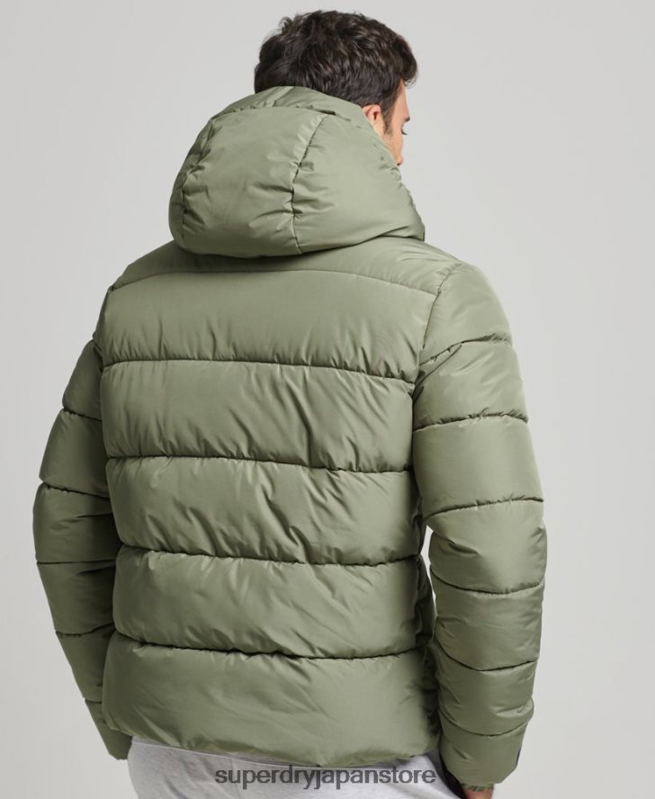 スポーツパファーフード付きジャケット 男性 Superdry 衣類 緑 2J62PZ1019
