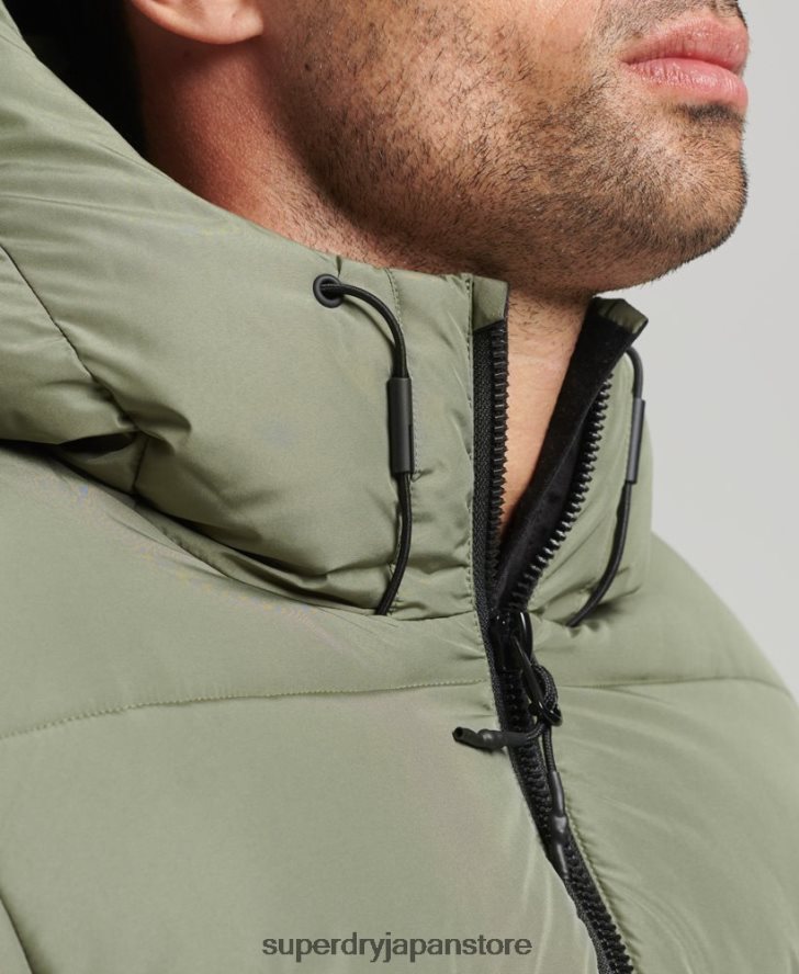 スポーツパファーフード付きジャケット 男性 Superdry 衣類 緑 2J62PZ1019