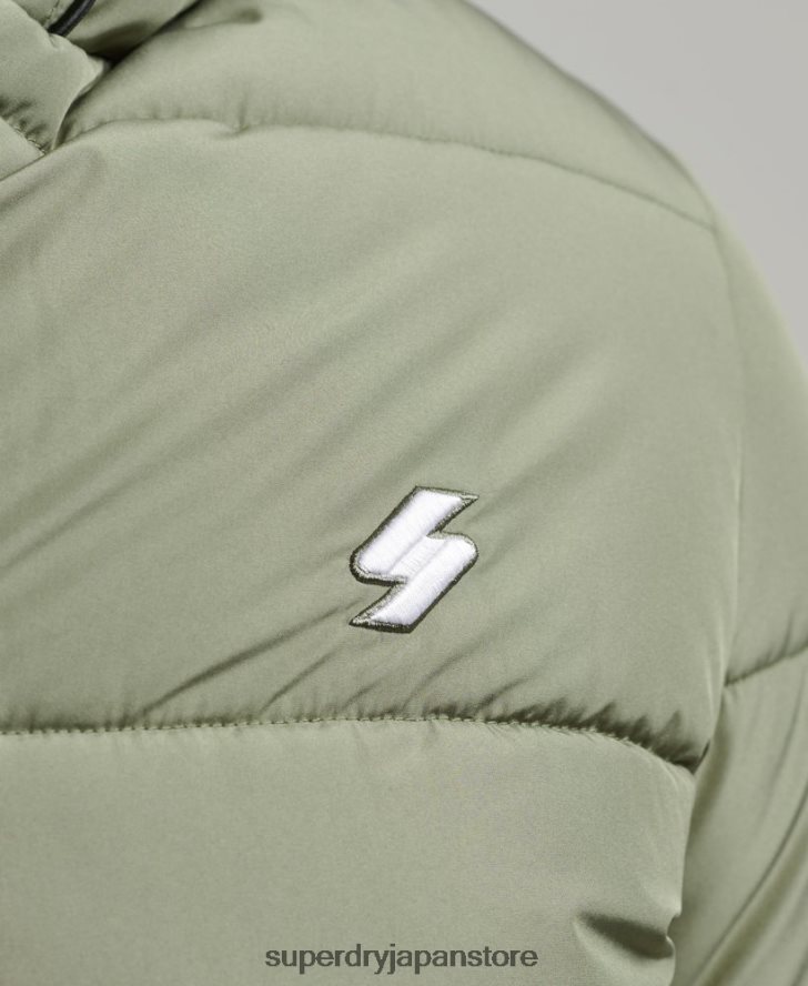 スポーツパファーフード付きジャケット 男性 Superdry 衣類 緑 2J62PZ1019