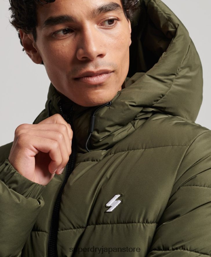 スポーツパファーフード付きジャケット 男性 Superdry 衣類 カーキ 2J62PZ1020