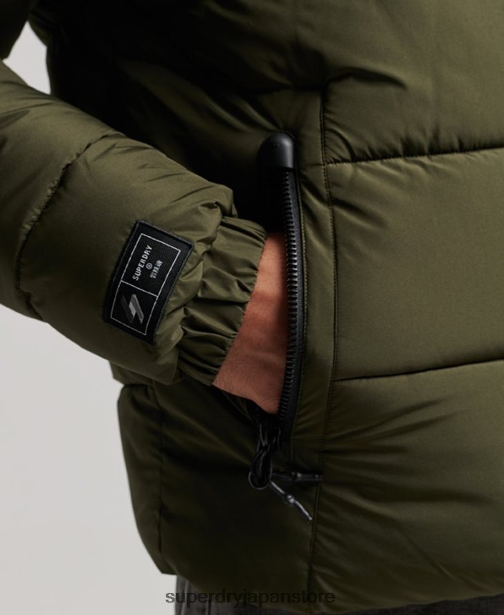 スポーツパファーフード付きジャケット 男性 Superdry 衣類 カーキ 2J62PZ1020