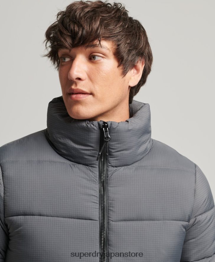 フードなしスポーツダウンジャケット 男性 Superdry 衣類 グレー 2J62PZ1022