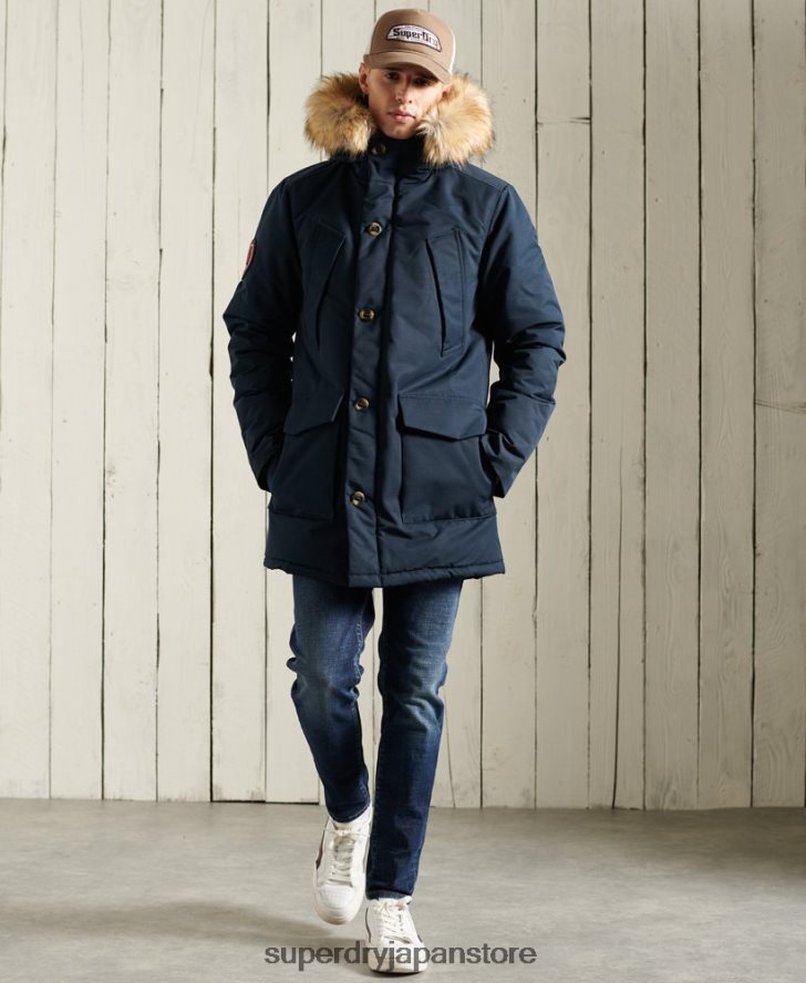エベレストパーカーコート 男性 Superdry 衣類 海軍 2J62PZ1027