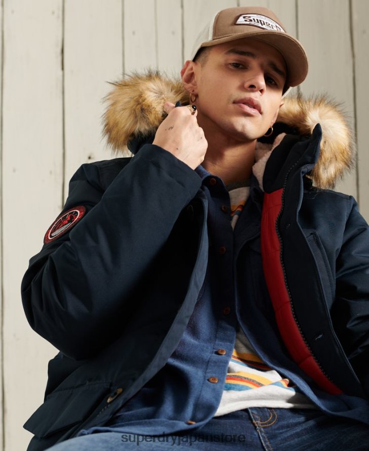 エベレストパーカーコート 男性 Superdry 衣類 海軍 2J62PZ1027