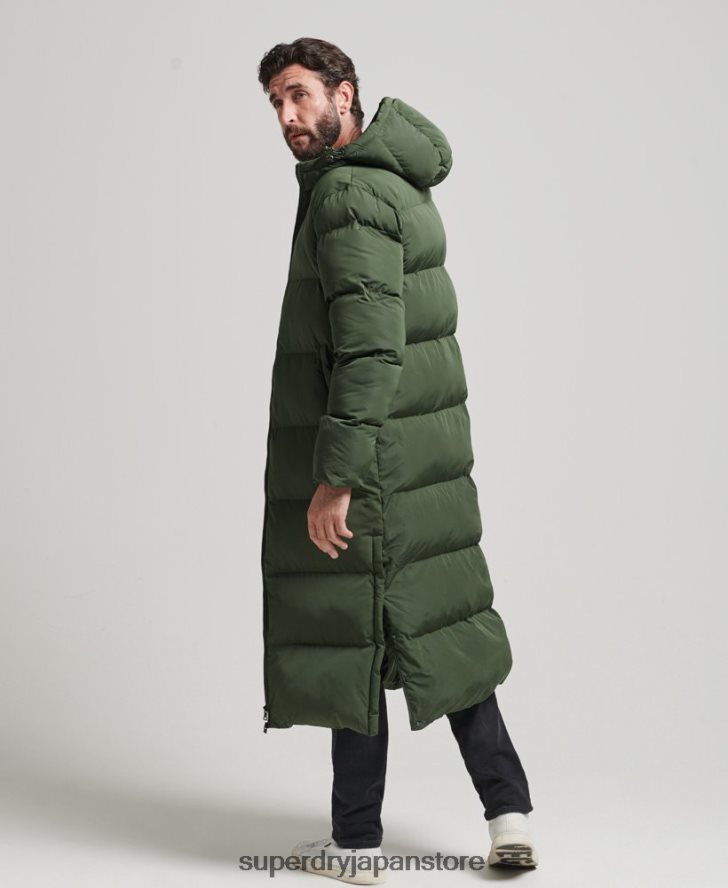 エクストラロングファーコート 男性 Superdry 衣類 緑 2J62PZ1028