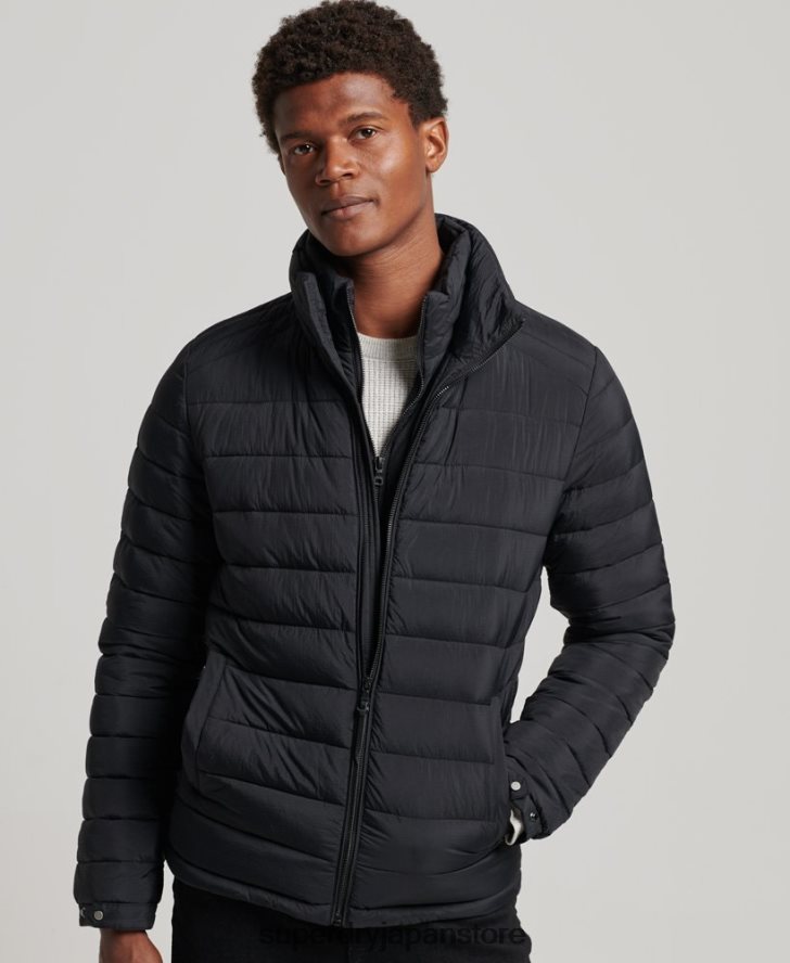 軽量のショートダウンコート 男性 Superdry 衣類 黒 2J62PZ1029