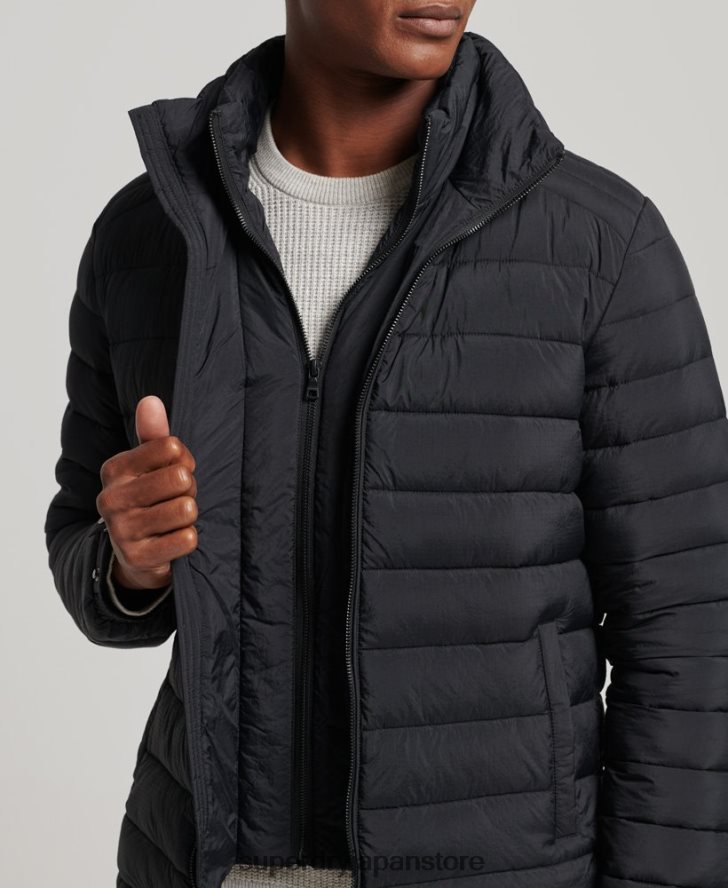 軽量のショートダウンコート 男性 Superdry 衣類 黒 2J62PZ1029