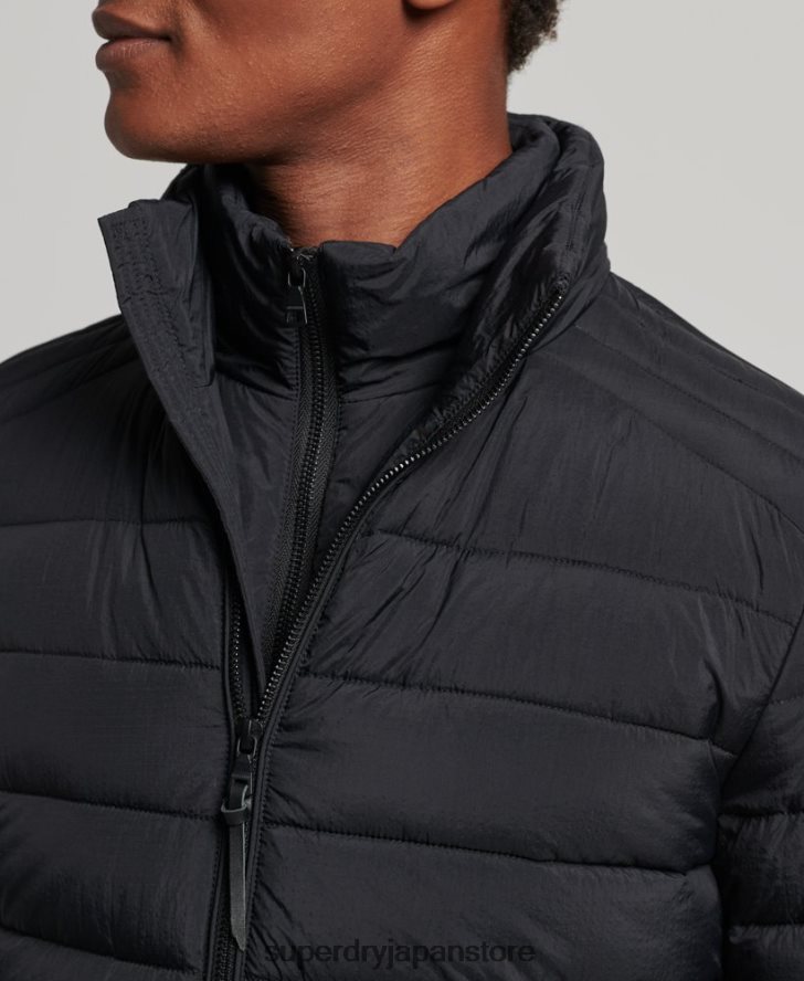 軽量のショートダウンコート 男性 Superdry 衣類 黒 2J62PZ1029