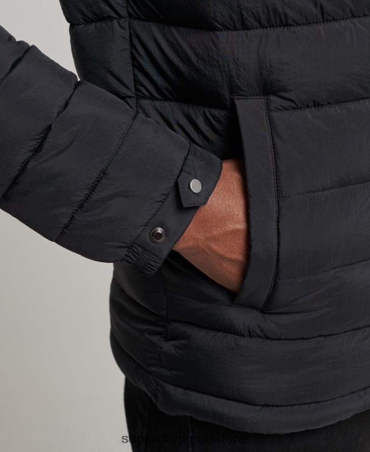 軽量のショートダウンコート 男性 Superdry 衣類 黒 2J62PZ1029