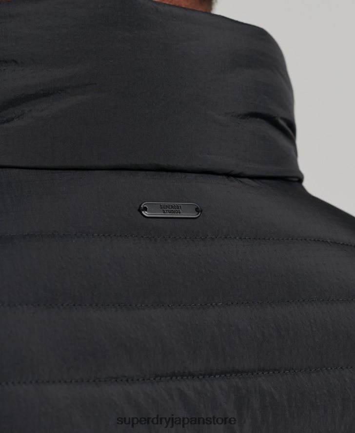 軽量のショートダウンコート 男性 Superdry 衣類 黒 2J62PZ1029