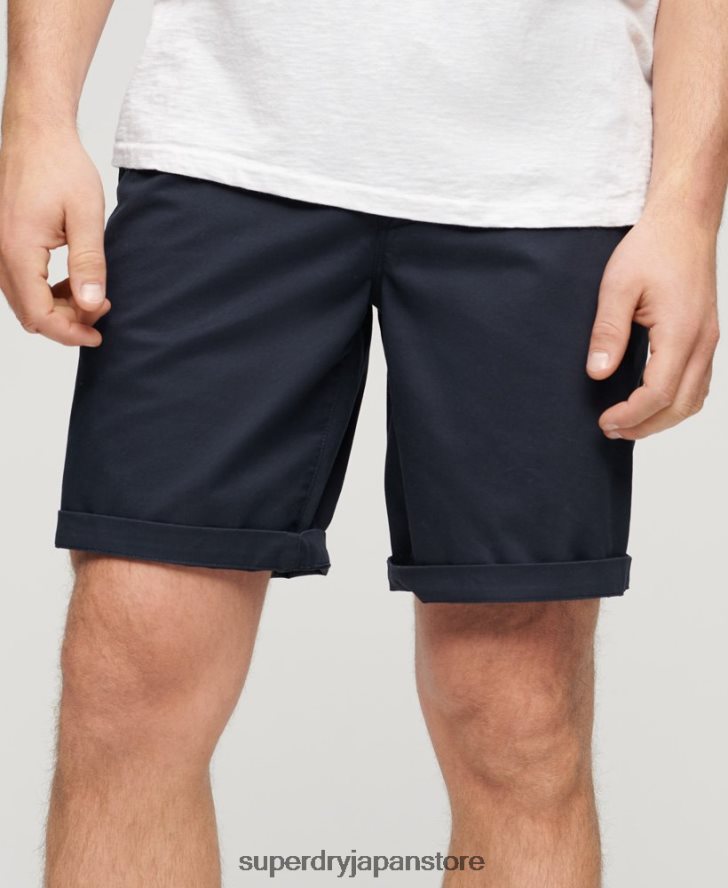 スリムストレッチチノショーツ 男性 Superdry 衣類 海軍 2J62PZ103