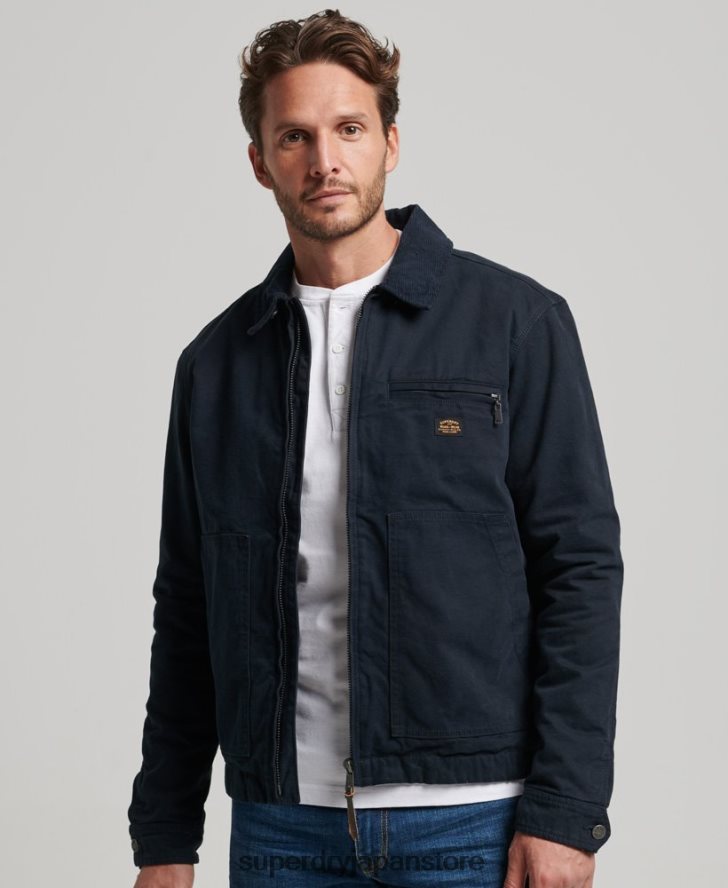 ヴィンテージ ランチ ハリントン ジャケット 男性 Superdry 衣類 海軍 2J62PZ1030
