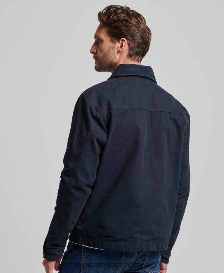 ヴィンテージ ランチ ハリントン ジャケット 男性 Superdry 衣類 海軍 2J62PZ1030