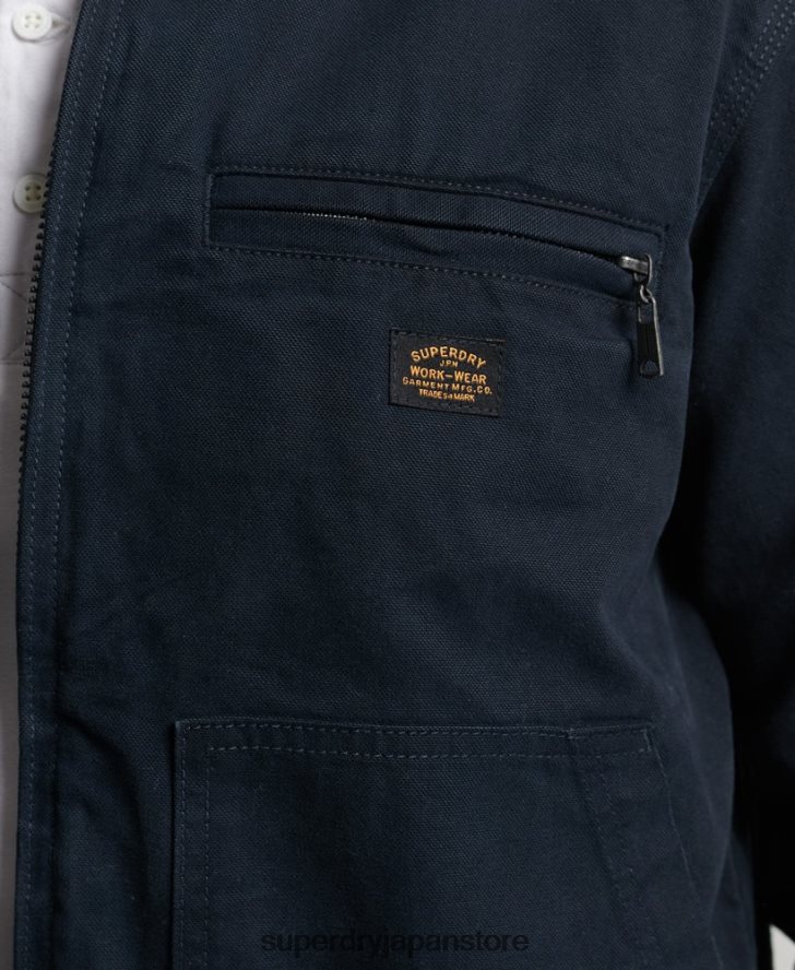 ヴィンテージ ランチ ハリントン ジャケット 男性 Superdry 衣類 海軍 2J62PZ1030
