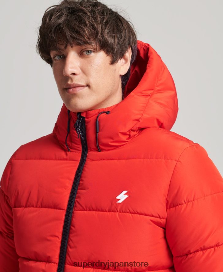 スポーツパファーフード付きジャケット 男性 Superdry 衣類 赤 2J62PZ1031
