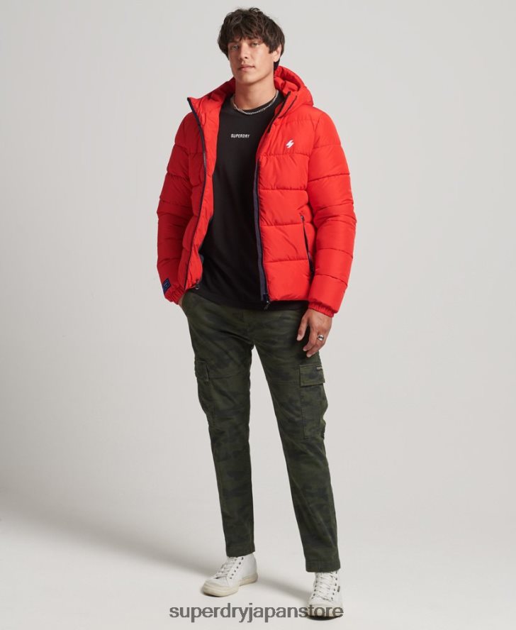 スポーツパファーフード付きジャケット 男性 Superdry 衣類 赤 2J62PZ1031