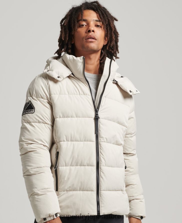 マイクロファイバーマウンテンパファージャケット 男性 Superdry 衣類 ベージュ 2J62PZ1033