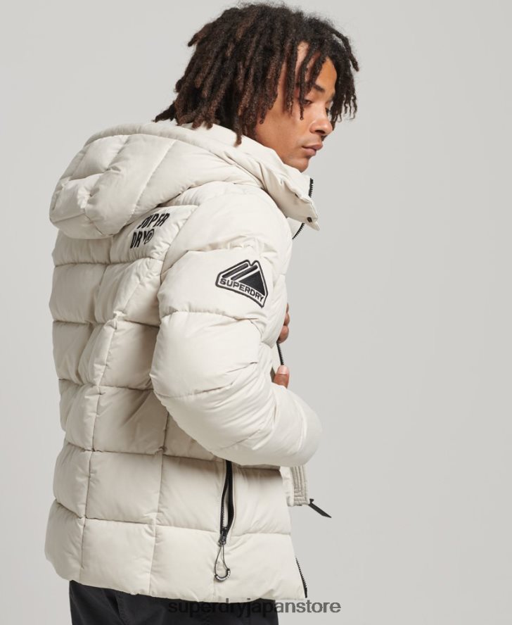 マイクロファイバーマウンテンパファージャケット 男性 Superdry 衣類 ベージュ 2J62PZ1033