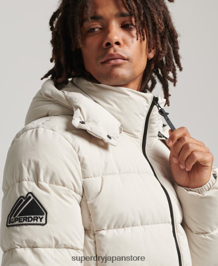 マイクロファイバーマウンテンパファージャケット 男性 Superdry 衣類 ベージュ 2J62PZ1033