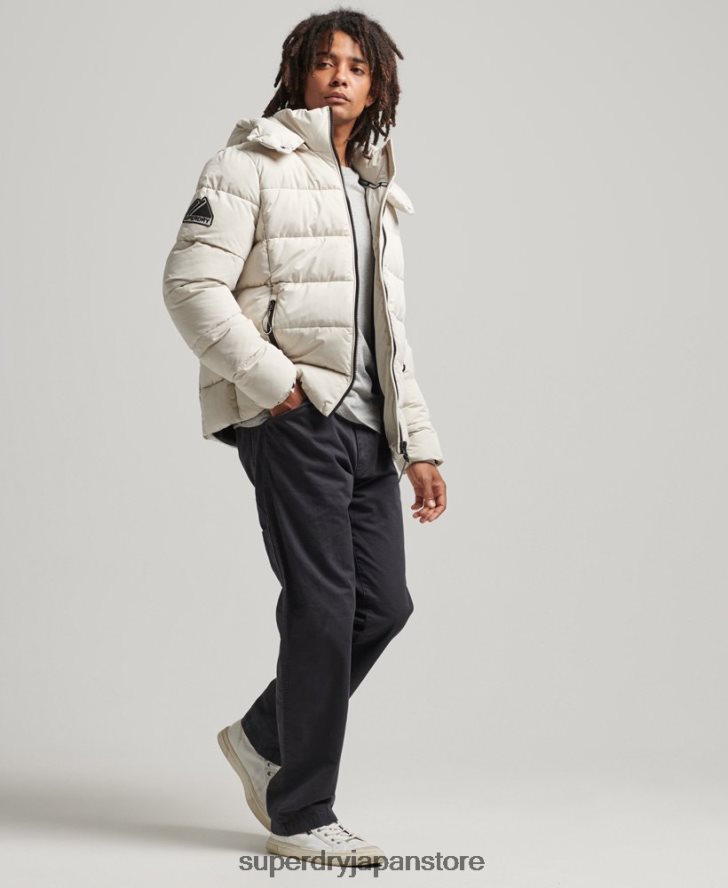 マイクロファイバーマウンテンパファージャケット 男性 Superdry 衣類 ベージュ 2J62PZ1033
