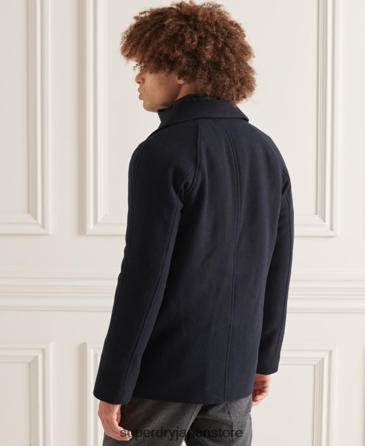 スタジオ ショート パデッド ジャケット 男性 Superdry 衣類 海軍 2J62PZ1036