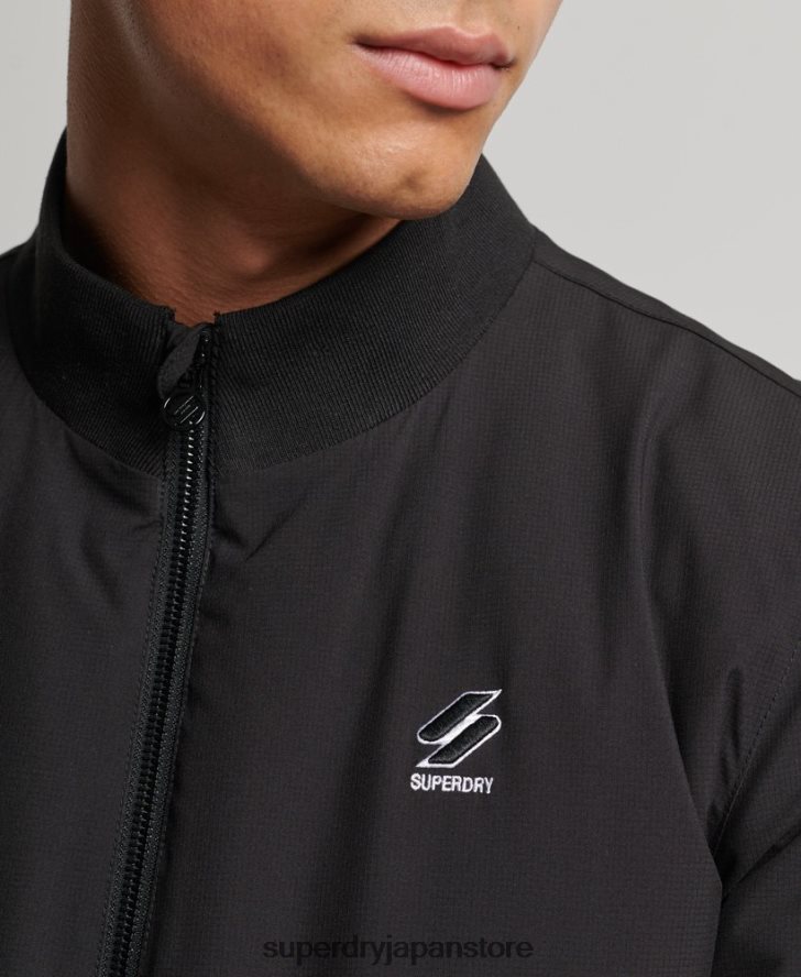 トレーニングハリントンジャケット 男性 Superdry 衣類 黒 2J62PZ1038