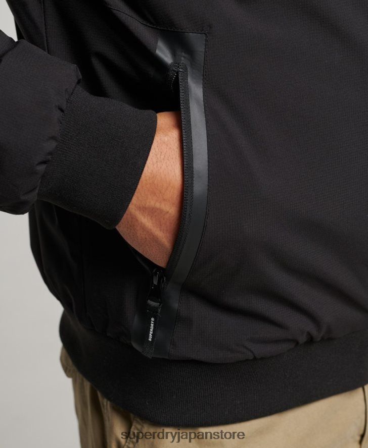 トレーニングハリントンジャケット 男性 Superdry 衣類 黒 2J62PZ1038