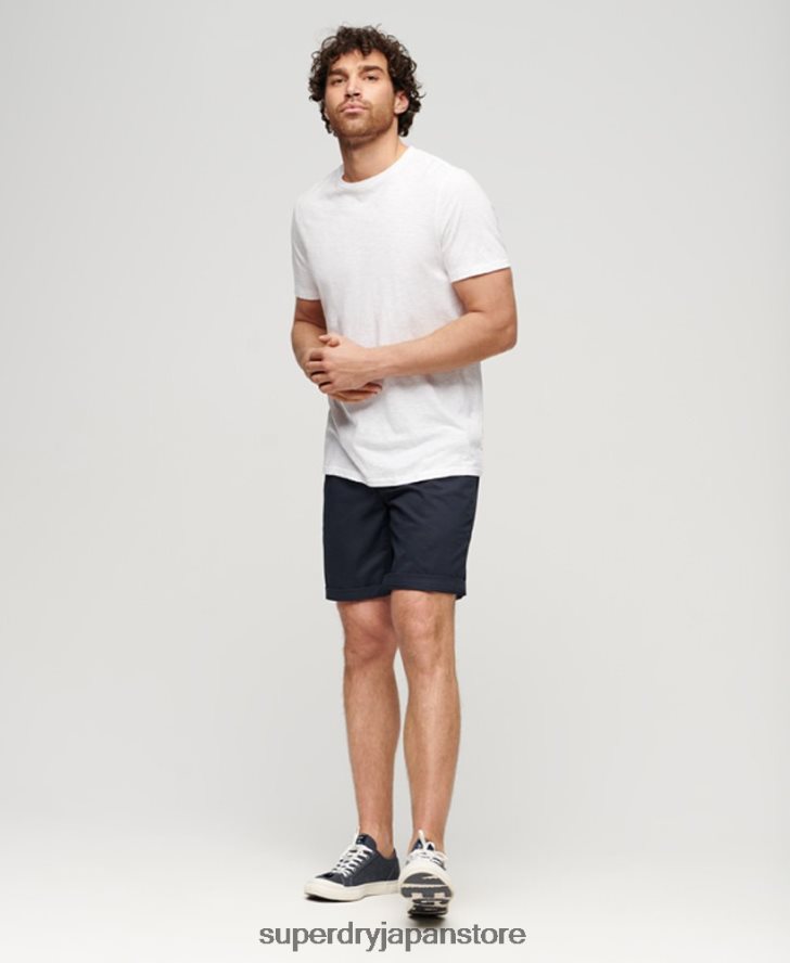 スリムストレッチチノショーツ 男性 Superdry 衣類 海軍 2J62PZ103