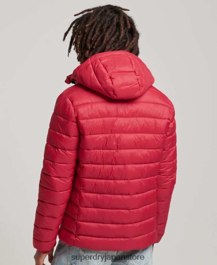 フード付きクラシックパファージャケット 男性 Superdry 衣類 赤 2J62PZ1041