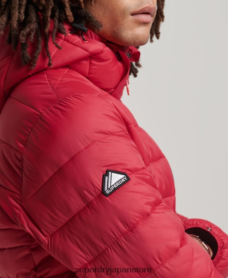 フード付きクラシックパファージャケット 男性 Superdry 衣類 赤 2J62PZ1041