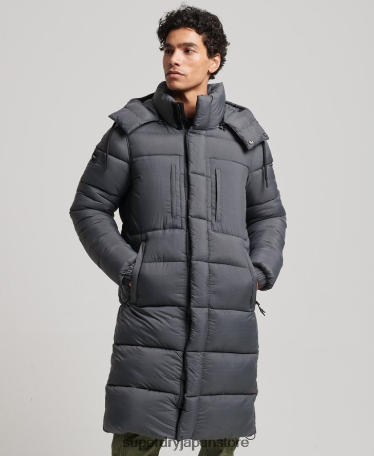 リップストップ延縄パファージャケット 男性 Superdry 衣類 グレー 2J62PZ1042