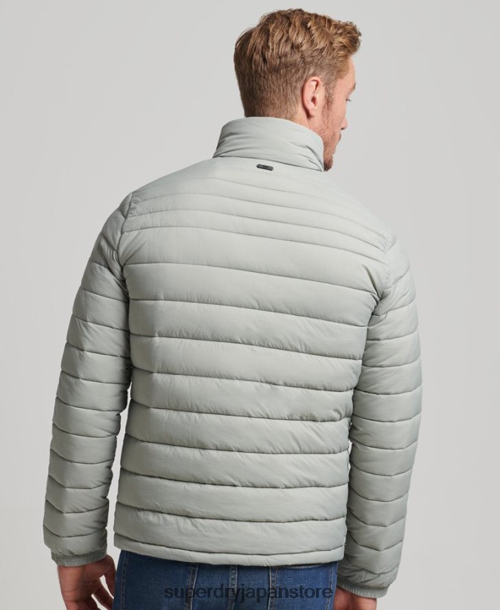 軽量のショートダウンコート 男性 Superdry 衣類 ライトグレー 2J62PZ1044