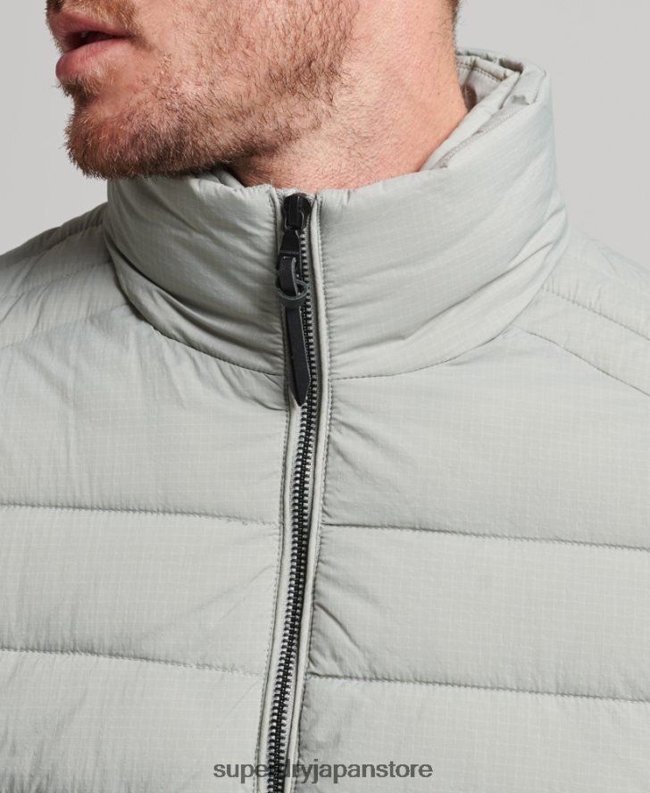 軽量のショートダウンコート 男性 Superdry 衣類 ライトグレー 2J62PZ1044