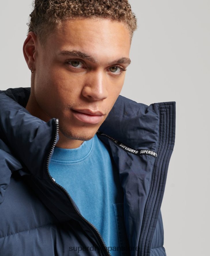 マイクロファイバーマウンテンパファージャケット 男性 Superdry 衣類 海軍 2J62PZ1045