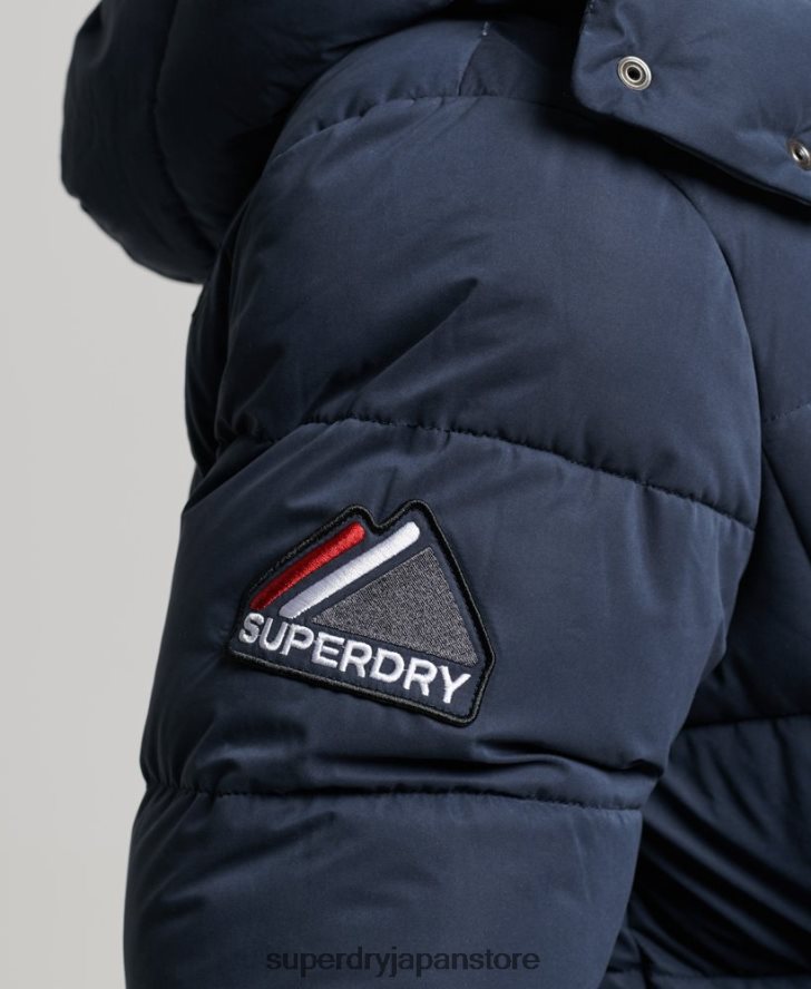 マイクロファイバーマウンテンパファージャケット 男性 Superdry 衣類 海軍 2J62PZ1045