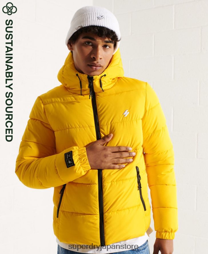 スポーツパファーフード付きジャケット 男性 Superdry 衣類 黄色 2J62PZ1047