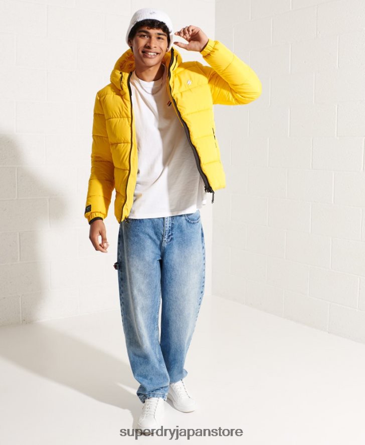 スポーツパファーフード付きジャケット 男性 Superdry 衣類 黄色 2J62PZ1047