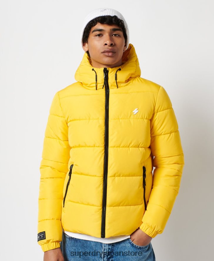 スポーツパファーフード付きジャケット 男性 Superdry 衣類 黄色 2J62PZ1047