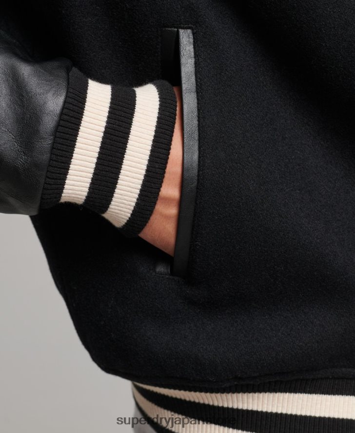 カレッジバーシティボンバージャケット 男性 Superdry 衣類 濃い灰色 2J62PZ1050