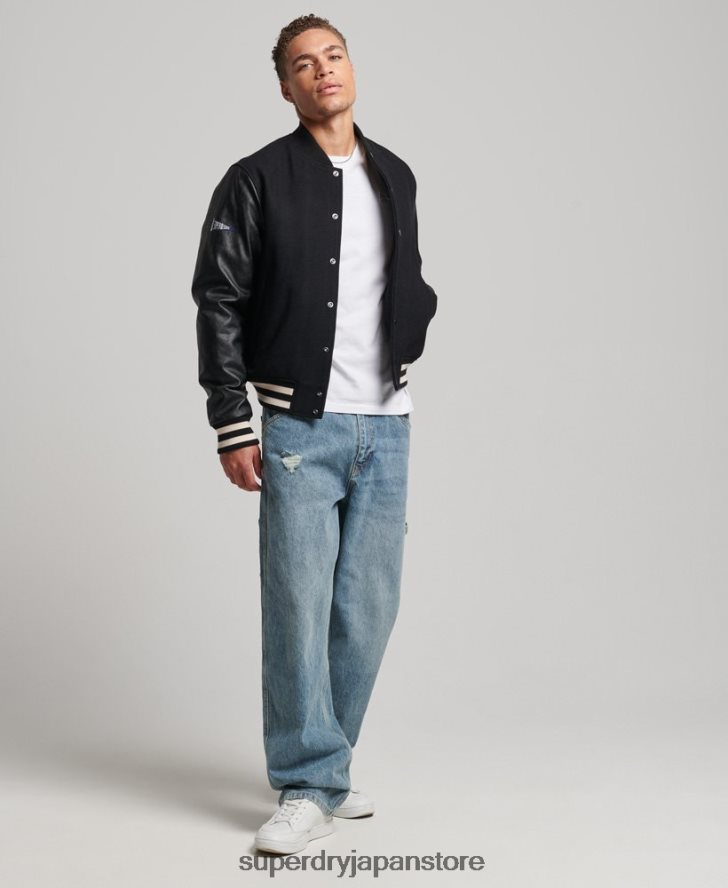 カレッジバーシティボンバージャケット 男性 Superdry 衣類 濃い灰色 2J62PZ1050
