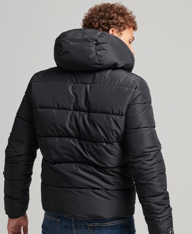 スポーツパファーフード付きジャケット 男性 Superdry 衣類 黒 2J62PZ1051