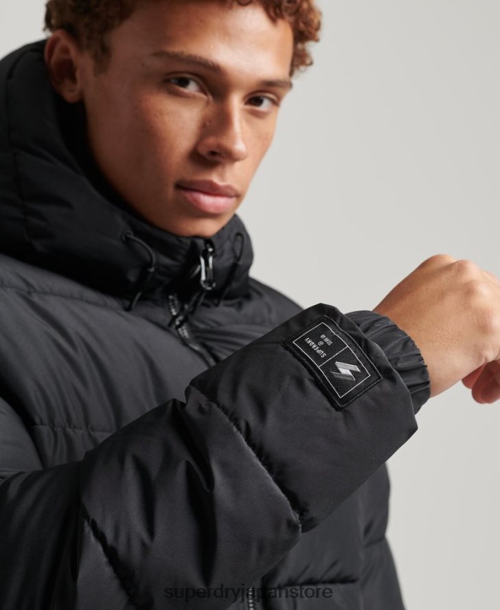 スポーツパファーフード付きジャケット 男性 Superdry 衣類 黒 2J62PZ1051