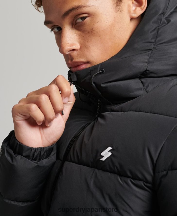 スポーツパファーフード付きジャケット 男性 Superdry 衣類 黒 2J62PZ1051